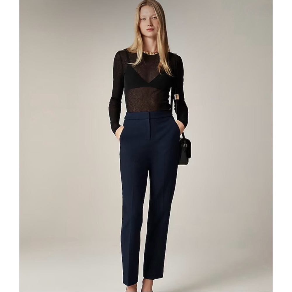 NWT J. Crew Kate Straight-leg Pant Four-season Stretch Navy Blue